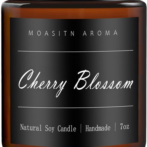 Cherry Blossom Heavenly Scented Candles for Home| Natural Soy Aromatherapy Candle| Handmade Long Lasting Jar Candel| Women,Men Gift for Birthday,Housewarming,Thank You| 7oz
