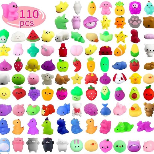 1 110 Pcs Mochi Squishy Toys, Mochi Squishy Toys for Kids Party Favors, Mini Kawaii Squishy Fidget Toys for Easter Basket Stuffers Egg Fillers Birthday Classroom Prize Pinata Christmas Stocking