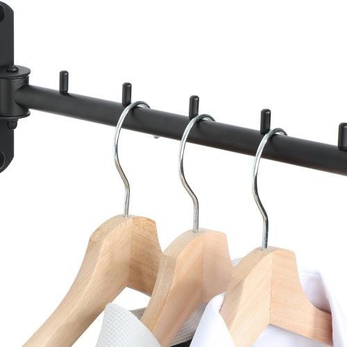 1 Swing Clothes Hanger Rack, Garment Racks Folding Clothes Bar Wall Mounted, 180°Rotation Laundry Drying Rack 304 Stainless Steel Space Saving for Laundry Room Bedroom Balcony, 9.45" Long