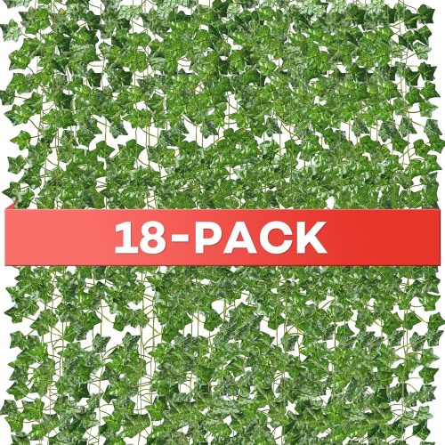 1 18 Pack 126 Feet Vines,Ivy,Ivy Garland,Fake Ivy,Fake Leaves,Ivy Vines,Artificial Vines,Green Vines,Leaves Room Decor,Vines for Bedroom,Wall Decor,Wedding Party