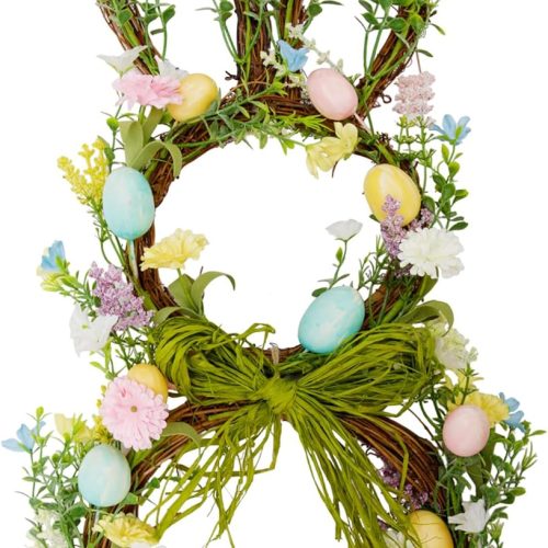 1 27 Inch Easter Wreath for Front Door Bunny Wreath Cute Easter Door Decorations Gifts Pastel Eggs Spring Flower Home Decor Party Holiday
