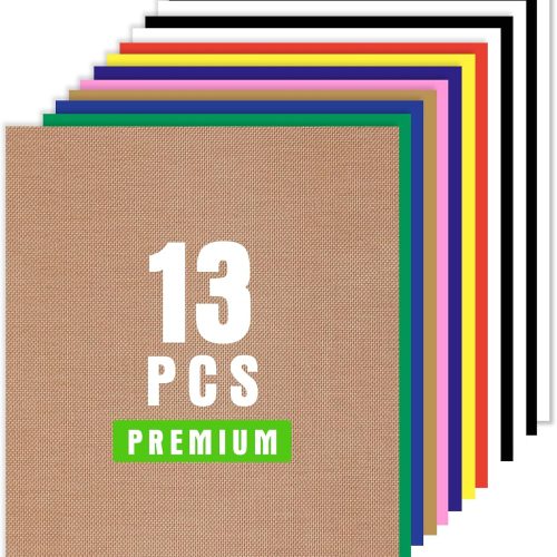 HTV Heat Transfer Vinyl for T-Shirts 12"x10" -13Pack Perfect Iron On Vinyl for Cricut, Silhouette Cameo or Heat Press Machine - 9 Assorted Colors Iron on Vinyl(Total 12in*10ft)