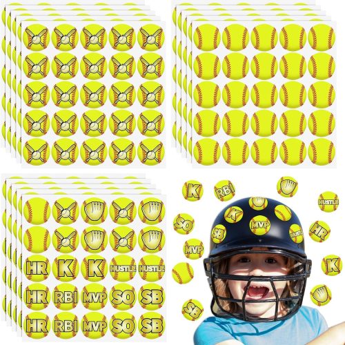 375 Pcs Softball Helmet Decals Award Self Adhesive Baseball Helmet Stickers Softball Baseball Decals Accessories for Girls Boys Women Men