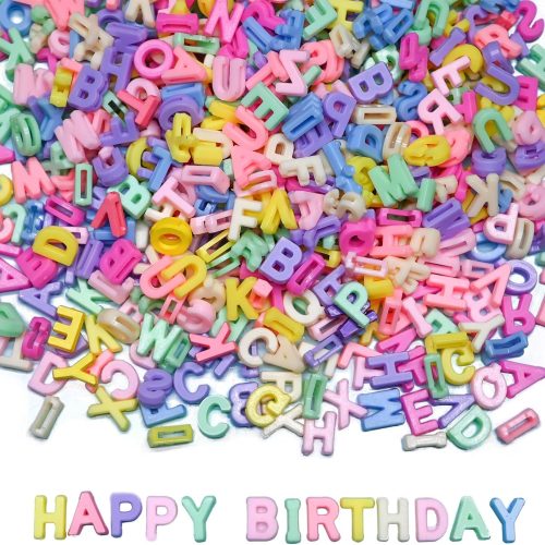 300+ Pieces 9x12mm Big Large Alphabet Letter Beads Charms A-Z Mixed Plastic Shape Loose Bead for Jewelry Making Bracelets Necklaces Key Chains (Macaroon Candy Colors)