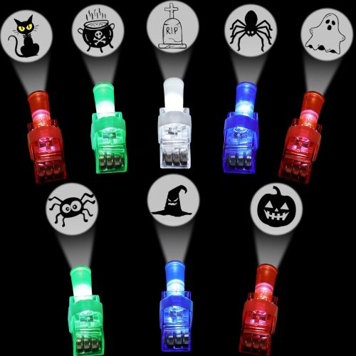 1 Halloween Finger Lights, 16Pcs Halloween Party Favors, LED Halloween Lights Goodie Bag/Basket Fillers, Non Candy Trick or Treats Gifts Classroom Prizes Halloween Party Supplies