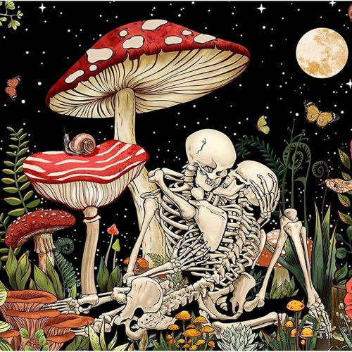 Diamond Painting Kits for Adults, Mushroom 5D Diamond Art Kits, Full Drill DIY Crafts for Adults Home Wall Decor Diamond Dots Skeleton Moon [11.8x15.7inch]