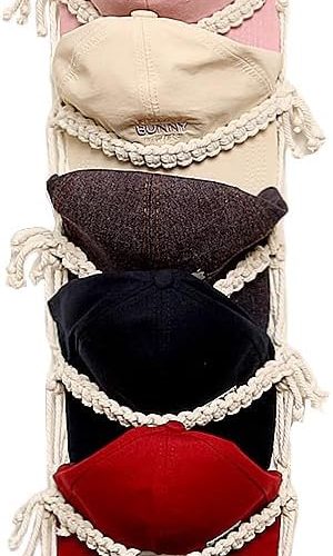 Baseball Cap Storage Over Door-1 Pack-Boho Macrame Cap Holder Wall Hat Organizer for Baseball Cap Holder, Hat Rack for Wall Hanging Hat Holder for Bohemian Bedroom Decor
