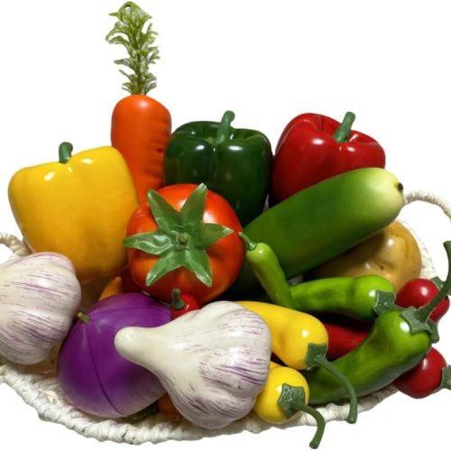 22pcs Realistic Artificial Fake Vegetables, Artificial Vegetables for Decoration, Home Kitchen Decor,PU Simulation Vegetable,Artificial Bell Peppers