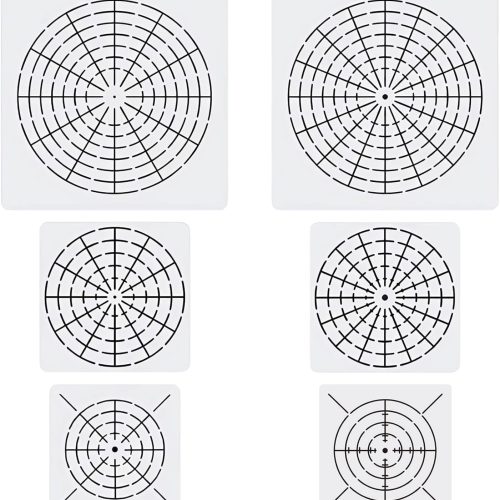 6 Pieces Mandala Dot Tool Template Set, 4/8/12/16 Segment Creative Mandala Reusable for DIY Art Projects on Wood Furniture Decoration, White