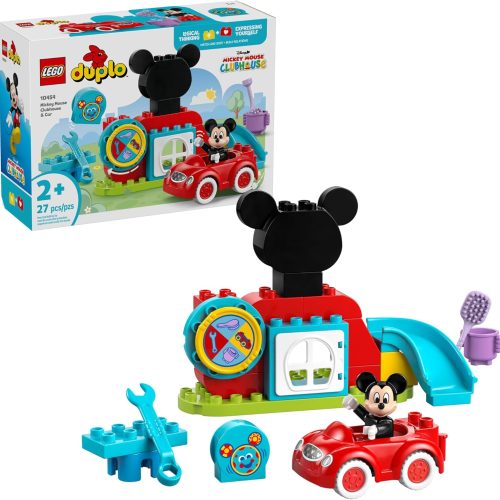 1 Disney Mickey Mouse Clubhouse & Car Building Kit - Color Sorting Sensory Toy with Spinning Wheel - Toy for Toddlers, Girls, and Boys, Ages 2+ - Birthday Gift for Preschoolers - 10454