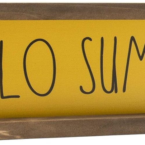 1 Summer Decorations For Home Hello Summer Wooden Sign Wall Table Centerpieces Shelf Mantle Office Decorative Wood Signage Rustic Farmhouse House Indoor Seasonal Decor