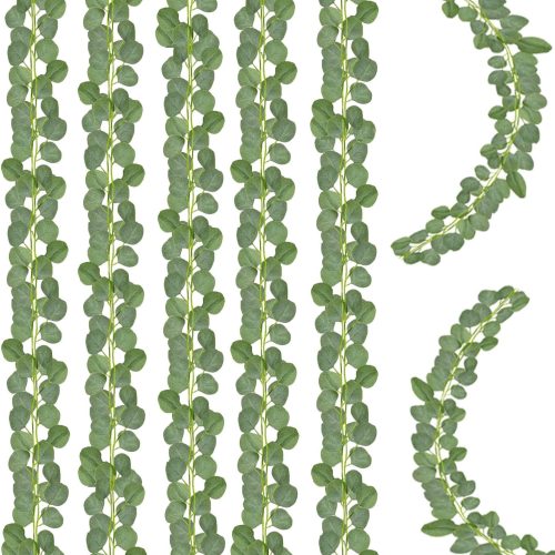 Eucalyptus Garland,Artificial Eucalyptus Leaves Table Greenery Garland Wreath Vines for Wedding Party Table Fireplace Bedroom Wall Room Decor (4PCS)