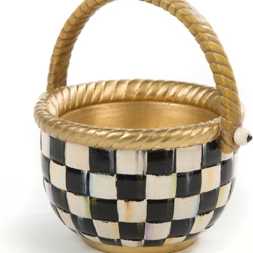 Courtly Check Small Basket, Cute Basket for Gifts and Storage, Spring and Easter Basket Decor