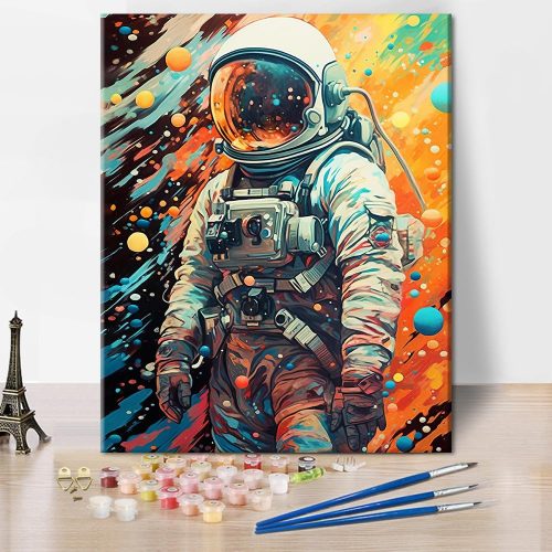 1 Paint by Numbers for Adults & Kids - Colorful Astronaut DIY Acrylic Painting Kit, 16"x20"