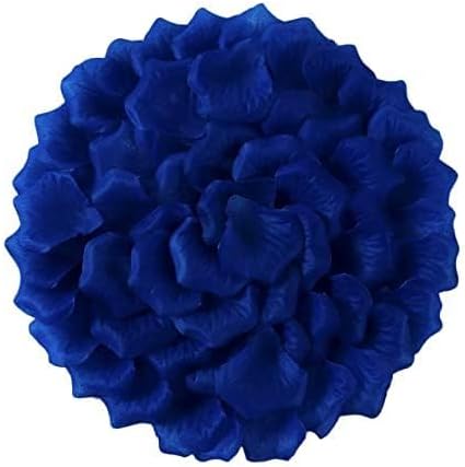 1 0.45 LB Deep Blue Rose Flower Petals,2500 Pcs Fake Royal Blue Rose Petals for Romantic Night for Him Set,2.3'' Rose Petals for Decorations