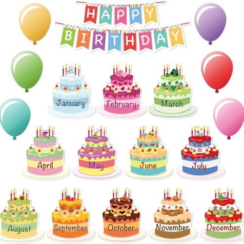 Mr. Pen- Happy Birthday Bulletin Board Set, 20 Pcs, Decorations for Classroom and Birthday Board