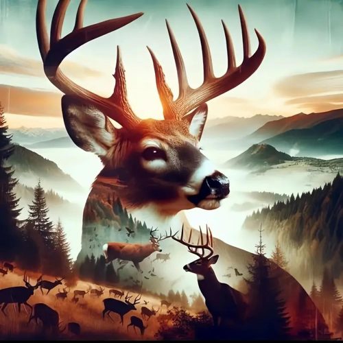 Diamond Art Kits for Adults,5D Deer Diamond Painting DIY Animal Diamond Art Diamond Painting Kit for Adult,Round Full Drill Diamonds, Diamond Art Kits for Home Decor-13.78x13.78inch