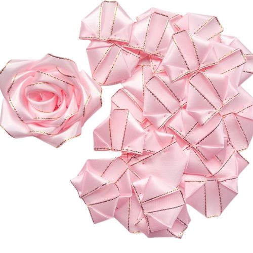 1 DIY Luxury Forever Flowers: 300Pcs Satin Petals with Elegant Gold Edging. Easy to Assemble into Stunning, Shimmery Roses for Weddings & Special Events(300 Baby Pink)