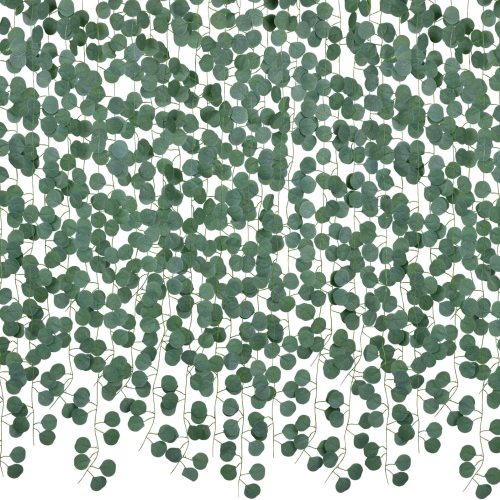 86 Feet 12 Strands Artificial Eucalyptus Leaf Plants Vine Hanging Eucalyptus Garland for Home Kitchen Office Wedding Wall Decor