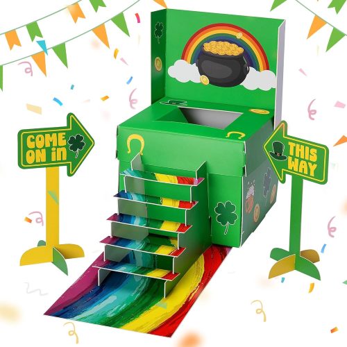 St. Patrick's Day Leprechaun Trap Kit - St. Patrick's Days DIY Craft Kit - Saint Patricks Day Party Supplies to Catch a Leprechaun for Saint. Partrick Day Home Party Festival Decor(Rainbow)