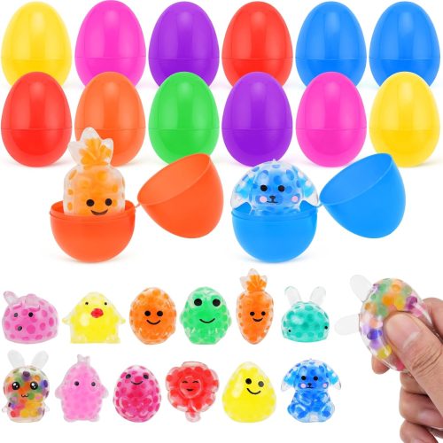 1 12 Pack Prefilled Easter Eggs with Squeeze Toys Inside, Easter Basket Stuffers Easter Egg Fillers, Gift Exchange and Party Favors
