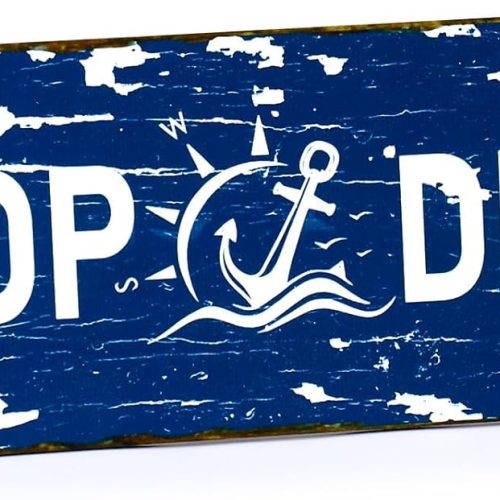 Nautical Decor Poop Deck Sign Wall Art Rustic Wood Bathroom Wall Decor Coastal Beach Themed Room Decor Funny Gifts (style 1)