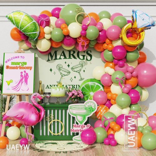 1 Margs And Matrimony Bachelorette Party Decorations 148Pcs Margarita Tropical Balloon Arch Garland Kit Lime Lemon Diamond Ring Flamingo Balloons Martini Birthday Mexican Fiesta Wedding Bach Decor