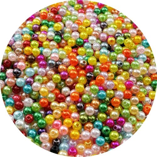 1 1000pcs Pearl Beads for Crafts 6mm Resin Pearl for Jewelry Making Round Bulk Pearls Beads with Hole for Sewing Crafts Decoration Necklaces Bracelets Earrings Making(Mixed Color)