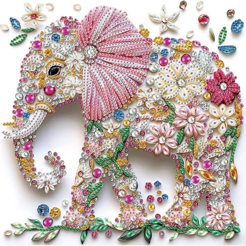 Elephant Diamond Painting Kits, 5D Special Shape Diamond Art Kits for Adults, Crystal Rhinestones Art Craft for Beginners DIY Home Wall Decor Gift, 12 × 12 Inches