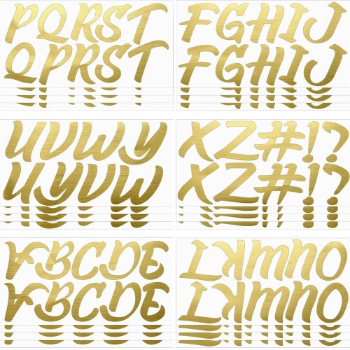 232 Pcs 24 Sheets Large Gold Letter Stickers - 2.5 Inch Alphabet Letter Stickers for Mailbox, Classroom, Home, Door, Window Decor