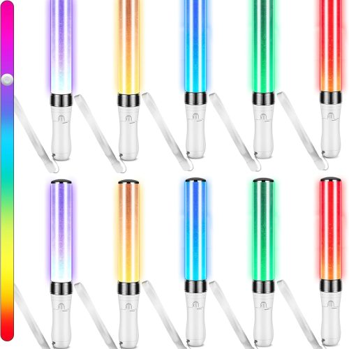 2 Pcs K-pop Lightstick LED Glow Sticks 15 Color Reusable Concert Stick, Manual and Automatic Mode, Idol Flashing Glowsticks Wotagei Party Supplies for Raves Emergency Camping New Year