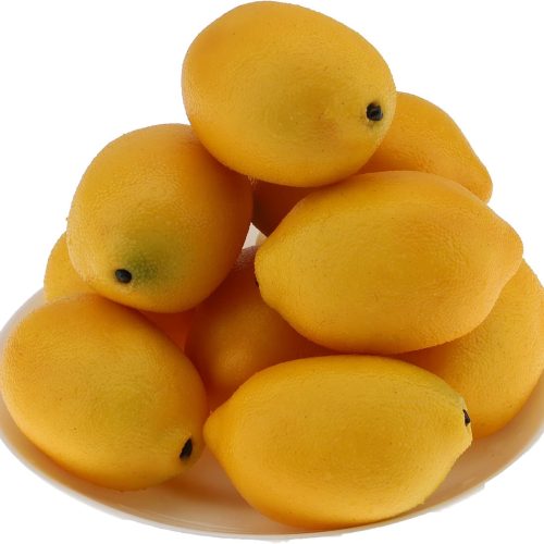 4 8pcs High Grade Fake Yellow Lemon Decoration Artificial Realistic Fruit Simulation for Home Party Holiday Christmas Display