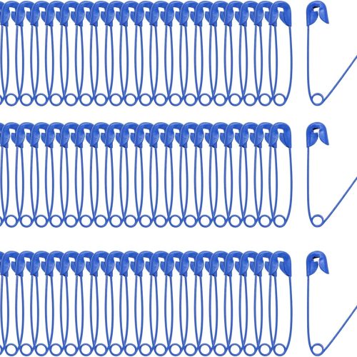 100 PCS 30mm / 1.2 Inch Heavy Duty Quilting Pins, Colored Safety Pins Bulk Metal Sewing Pins, Premium Sharp Safety Pins for DIY Crafts Jewelry Making Baby Clothing (Royal Blue)
