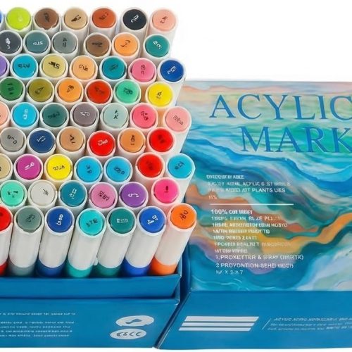 80 Colors Acrylic Paint Markers Brush Tip for Christmas Decorations Wood Rock Fabric Ceramic,Marker Art Pens for Christmas Halloween Birthday Party DIY Drawing Coloring Markers for Adults