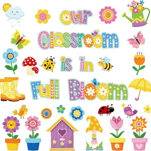 83 Pieces Spring Bulletin Board Decorations Hello Spring Cut Outs Spring Bulletin Classroom Decoration Summer Butterfly Bee Flowers Wall Decors for School Classroom Spring Party Decorations