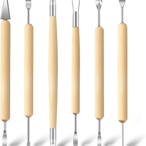 6 Pack Clay Tools Kit, Pottery Tools & Sculpting Tools, Polymer Modeling Clay Cutters Sculpture Set for Carving, Ceramics, Molding, DIY