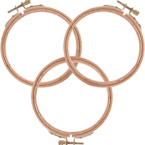 3 Inch Embroidery Hoop - Set of 3 Small Embroidery Hoop Made of Beech Wood, Perfect for Cross Stitch Hoop Designs & Wooden Rings Crafts