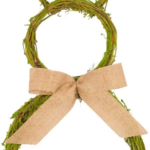 27 Inch Artificial Easter Wreath with Moss and Burlap Bow Spring Bunny Wreath for Front Door Easter Decorations for Home