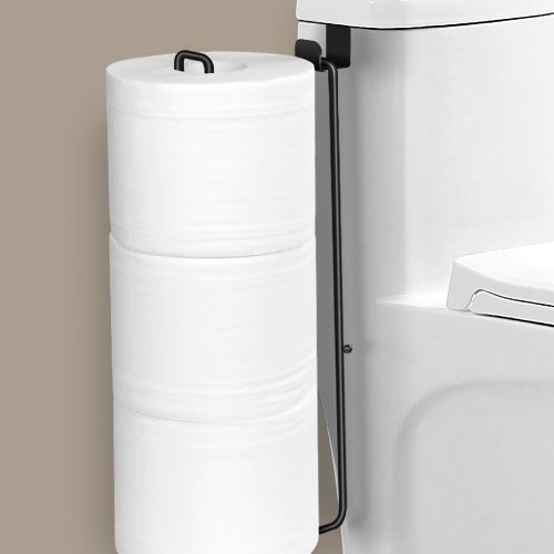 1 Toilet Paper Holder with Storagefor 3 Roll Tissue Wall Mounted Over The Tank Toilet Paper Holder Organizer Self Adhesive Toilet Paper Storage Stainless Steel Toliet Paper Holder(Black 1 Pcs)