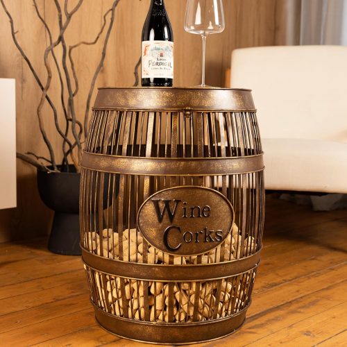 Wine Barrel Table - Cork Catcher Accent Table. Cork Holder Decorative and Storage - 3000 Corks - Large