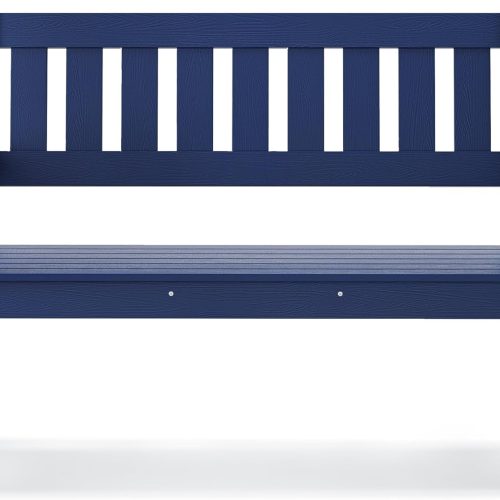 Outdoor Bench, 2-Person HDPS Garden Bench, Outdoor Benches Weatherproof, All-Weather Fade/Rot Resistant Patio Bench for Park, Front Porch, Backyard (Navy)