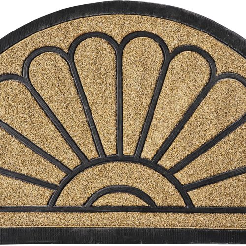 Front Door Mat - Low Pile Front Door Mat Outside Entrance - Muddy Dirt Trapping Welcome Matt Outdoor - Rubber Backing Anti Slip Indoor Doormat Entrance, 30" x 17", Bright Yellow