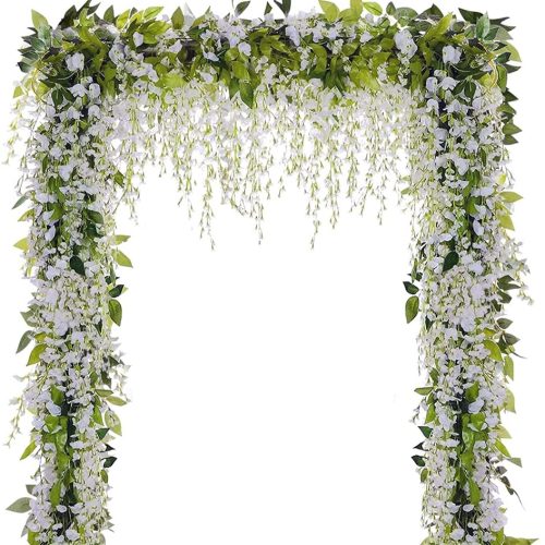 Wisteria Garland Artificial Flowers Wisteria Vine - 5Pcs Total 33ft Fake Wisteria Hanging Flower