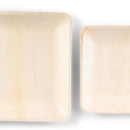 Palm Leaf Plates - Eco-Friendly Alternative to Bamboo & Plastic - Heavy-Duty Compostable & Biodegradable Party Plates - Microwave & Oven Safe Dinnerware - 50 10"x25 & 8"x25 with Utensils