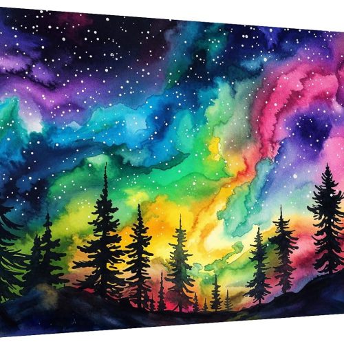 Large Diamond Art Kits for Adults, 5D Aurora Diamond Painting Kits, DIY Full Drill Forest Landscape Diamond Art Painting, Gem Art Kit for Adults for Wall Decor 27.5 X 15.7 Inch