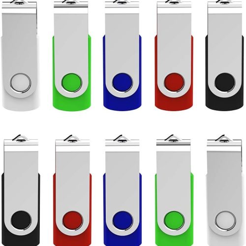 1 16GB Flash Drive 10 Pack USB Flash Drive 16 gb KEXIN Thumb Drive Memory Stick Zip Drive USB 2.0, 5 Colors (Black, Blue, Green, White, Red)