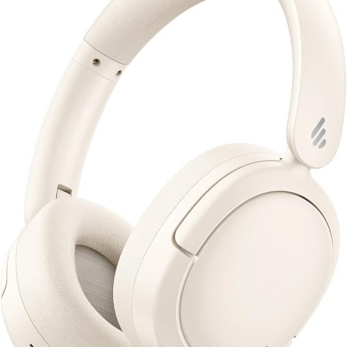 V80 Hybrid Active Noise Cancelling Headphones, True Wireless Over Ear Bluetooth Headset with 45H Playtime Hi-Res Audio Fast Charging Multipoint Connection for Travel Home Office - Ivory