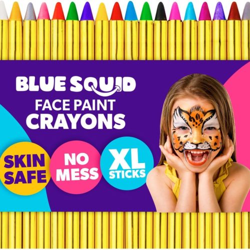 Face Paint Crayons for Kids - 18pcs XL Non-Toxic, Washable Body Paint Crayons - Our Face Painting Kit Makeup Sticks are Easy to Use, Safe for Sensitive Skin and Perfect for a Kids Party