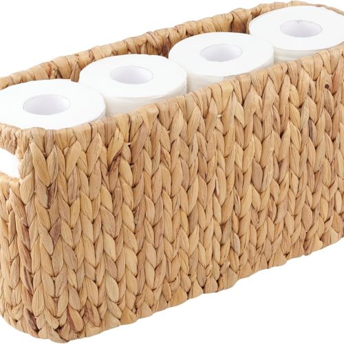 1 Toilet Paper Storage Basket, Toilet Paper Holder with Storage for Up to 8 Rolls, Coastal Bathroom Decor, Rattan Bathroom Accessories