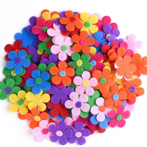 1 120 Pieces Felt Flowers Fabric Flower Embellishments Assorted Colors for DIY Crafts